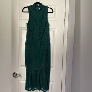 Emerald green, high neck, mermaid fit dress - never worn, tags attached